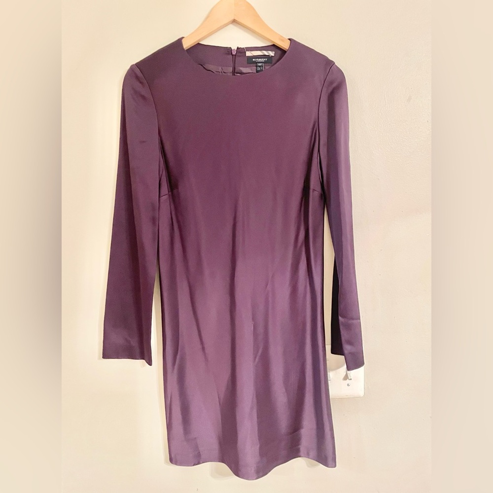 Burberry London Women’s Purple Long Sleeve Dress Size UK 10 US 8 Color Purple